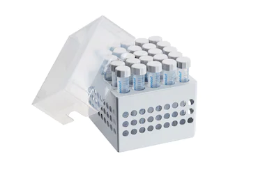 艾本德儲存盒 5 × 5, 可放置 25  個試管，15  mL，2  件，高 127  mm，5  英寸，聚丙烯材料，可耐受最低 -86  °C，可高溫高壓滅菌，帶蓋子并具有數字字母標識