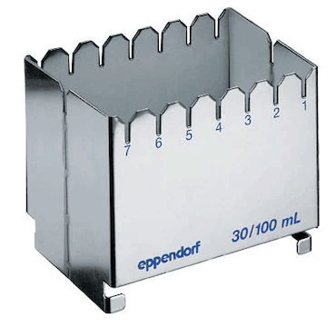 德國艾本德（Eppendorf）ReservoirRack,用于存放10mL、30mL和100mL試劑槽。最多可以放置7個試劑槽模塊或試劑槽