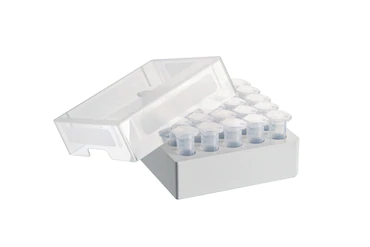 艾本德儲存盒 5 × 5, 可放置 25  個試管，5  mL，4  件，高 64  mm，2.5  英寸，聚丙烯材料，可耐受最低 -86  °C，可高溫高壓滅菌，帶蓋子并具有數字字母標識